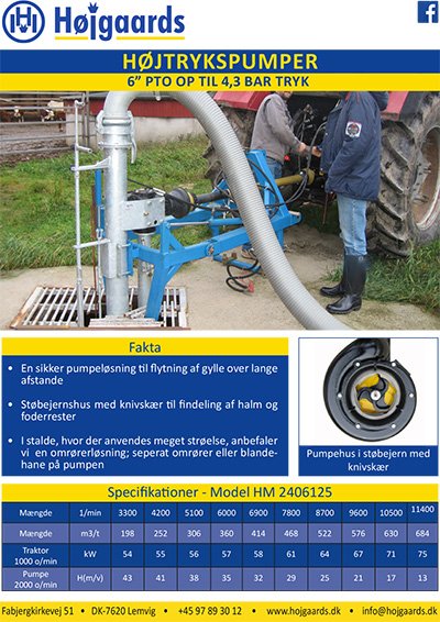 Højgaard framside PTO højtrykspumper DK